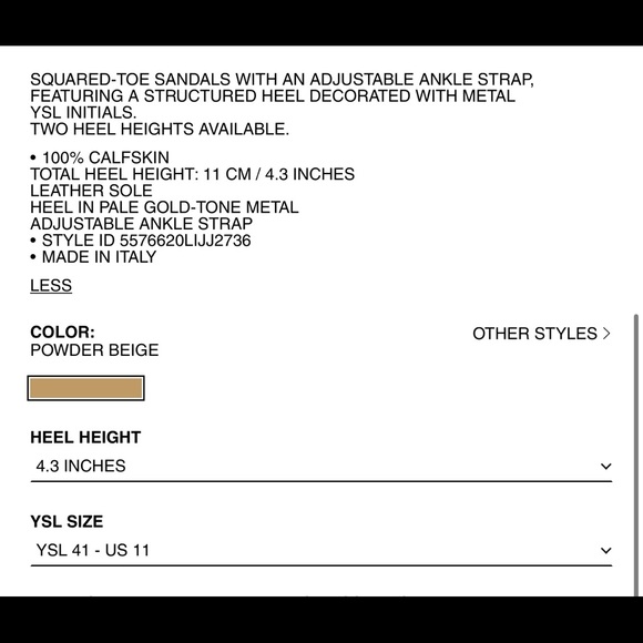 Saint Laurent YSL OPYUM HEELS IN SUEDE WITH PALE GOLD-TONE HEEL - Picture 6 of 7